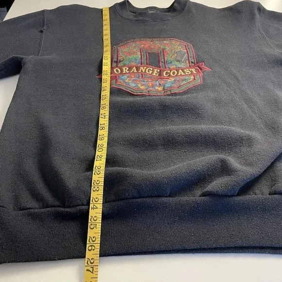 Vintage Jansport Sweatshirt L Black “Orange Coast” College Embroidered Appliqué - Picture 7 of 8
